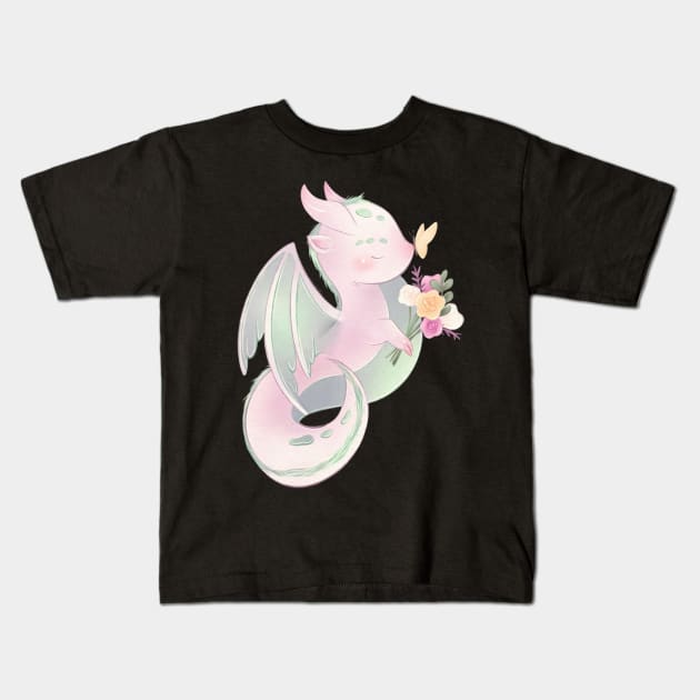 SPRING DRAGON Kids T-Shirt by Catarinabookdesigns